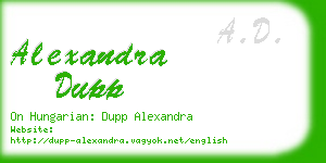 alexandra dupp business card